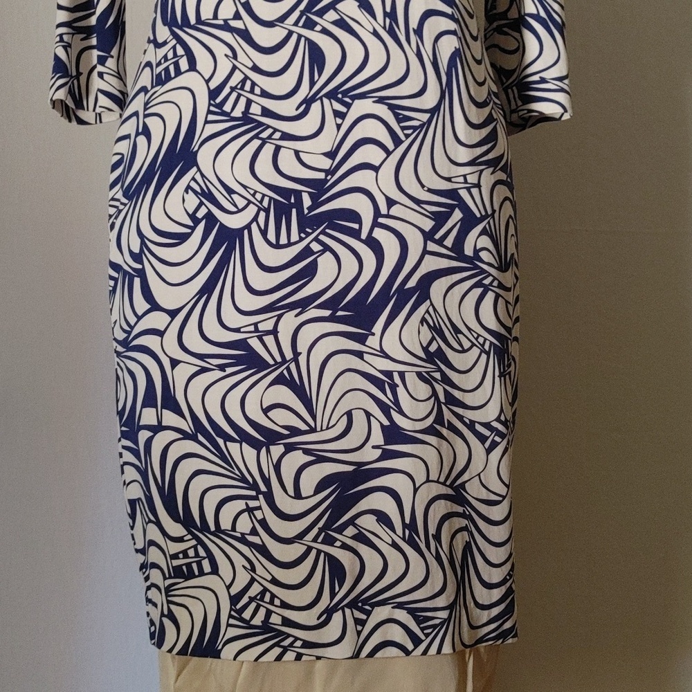Vintage DVF Saihana Silk Dress Blue & Off-White Size 6/8 - Picture 16 of 16